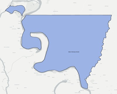 West Feliciana County LA school district boundaries map