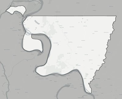 West Feliciana County LA county basemap context