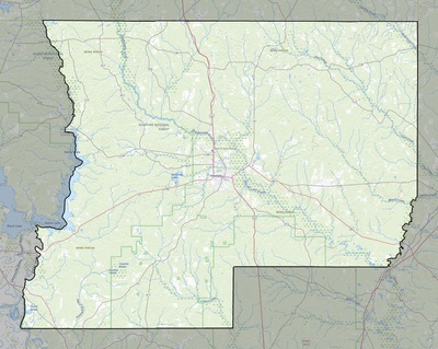 Winn County LA USGS topo map