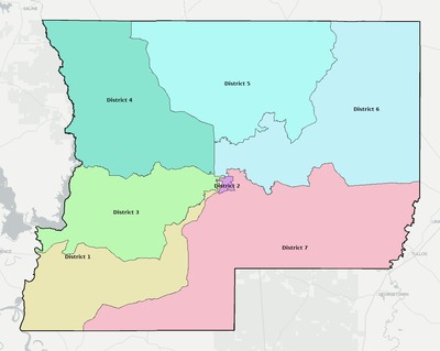 Winn County LA townships and subdivisions map