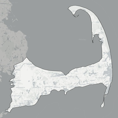 Barnstable County MA county basemap context