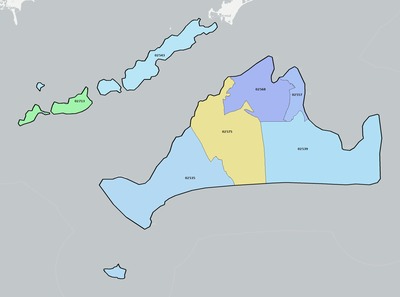 Dukes County MA ZIP code boundaries map