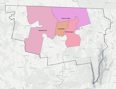 Franklin County MA school district boundaries map