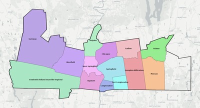 Hampden County MA school district boundaries map