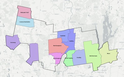 Hampshire County MA school district boundaries map
