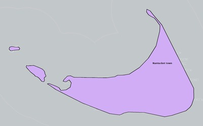 Nantucket County MA townships and subdivisions map
