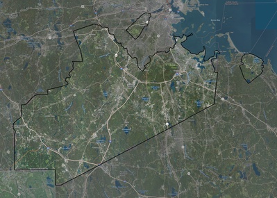 Norfolk County MA USGS imagery and topo map