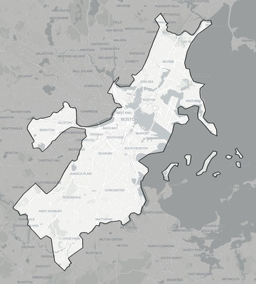 Suffolk County MA county basemap context