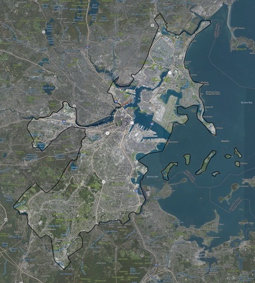 Suffolk County MA USGS imagery and topo map