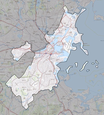 Suffolk County MA USGS topo map