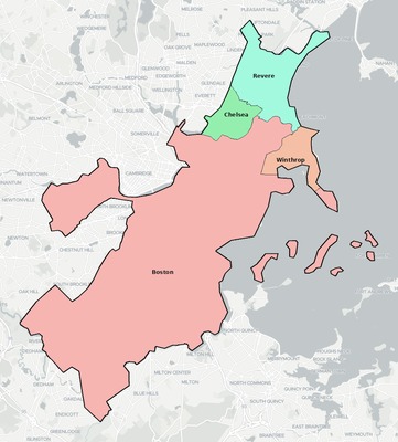 Suffolk County MA school district boundaries map