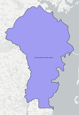 Anne Arundel County MD school district boundaries map