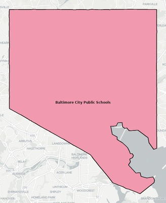 Baltimore County MD school district boundaries map