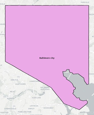 Baltimore County MD townships and subdivisions map