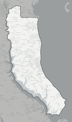 Calvert County MD county basemap context