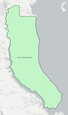 Calvert County MD school district boundaries map