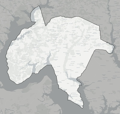 Charles County MD county basemap context