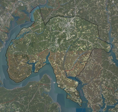 Charles County MD USGS imagery and topo map