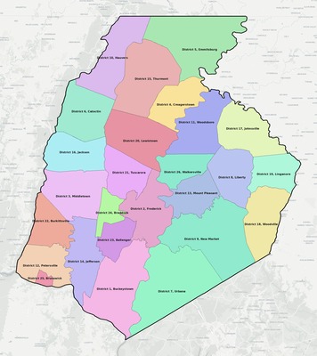 Frederick County MD county subdivision map preview