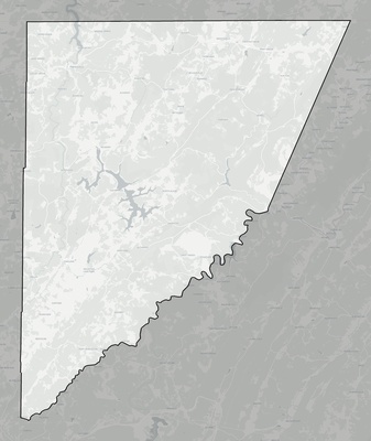 Garrett County MD county basemap context