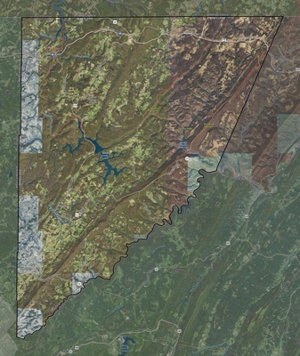 Garrett County MD USGS imagery and topo map