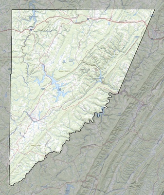 Garrett County MD USGS topo map