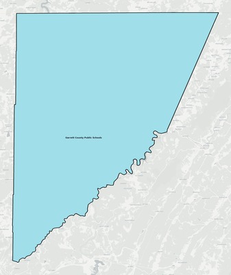 Garrett County MD school district boundaries map