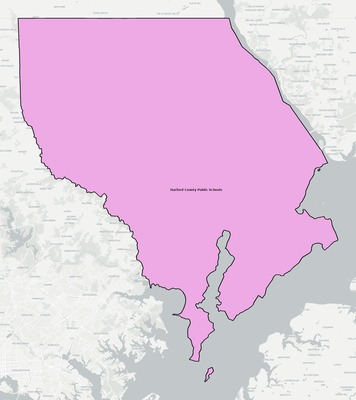 Harford County MD school district boundaries map