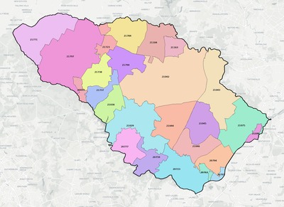 Howard County MD ZIP code boundaries map