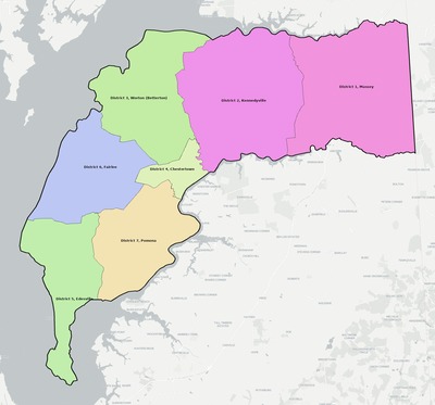 Kent County MD townships and subdivisions map