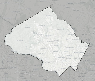 Montgomery County MD county basemap context