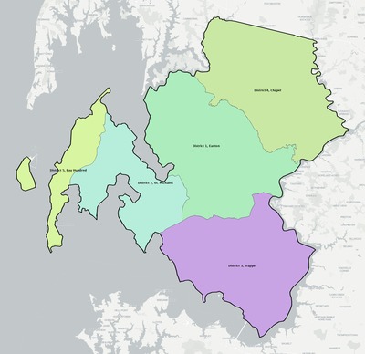 Talbot County MD townships and subdivisions map