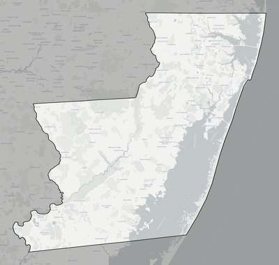 Worcester County MD county basemap context