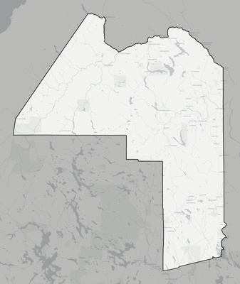 Aroostook County ME county basemap context