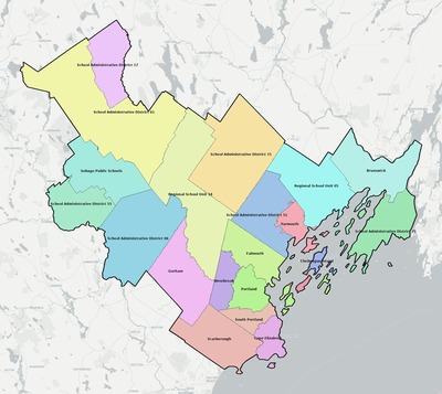 Cumberland County ME school district boundaries map