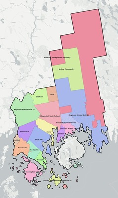 Hancock County ME school district boundaries map