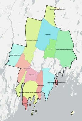 Lincoln County ME school district boundaries map
