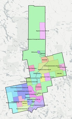 Penobscot County ME school district boundaries map
