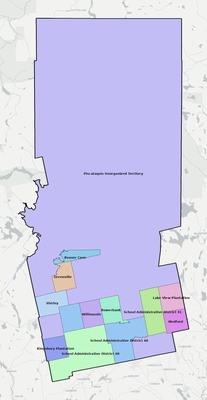 Piscataquis County ME school district boundaries map