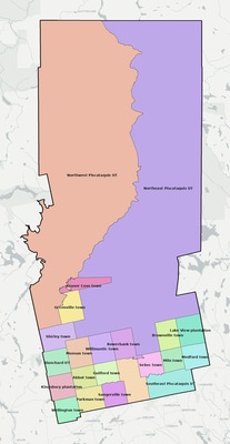 Piscataquis County ME townships and subdivisions map