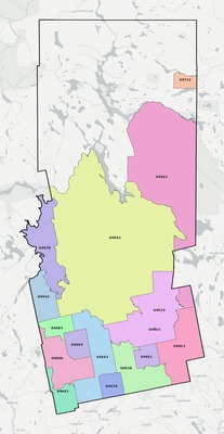 Piscataquis County ME ZIP code boundaries map