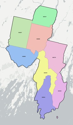 Sagadahoc County ME ZIP code boundaries map
