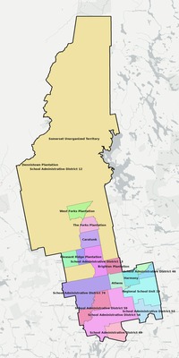 Somerset County ME school district boundaries map