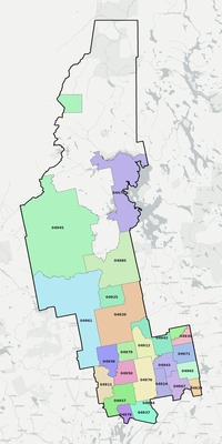 Somerset County ME ZIP code boundaries map