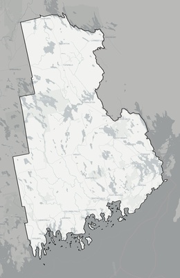 Washington County ME county basemap context