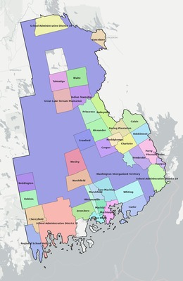Washington County ME school district boundaries map