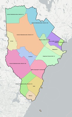 York County ME school district boundaries map