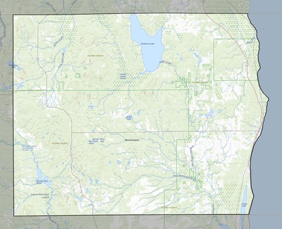 Alcona County MI USGS topo map