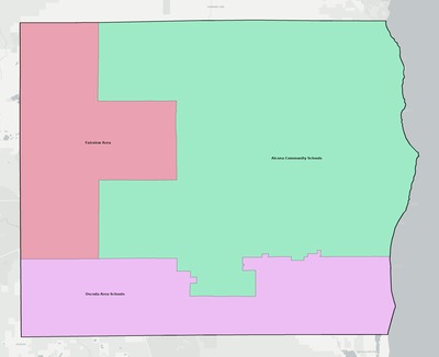 Alcona County MI school district boundaries map