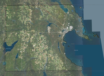 Alpena County MI USGS imagery and topo map